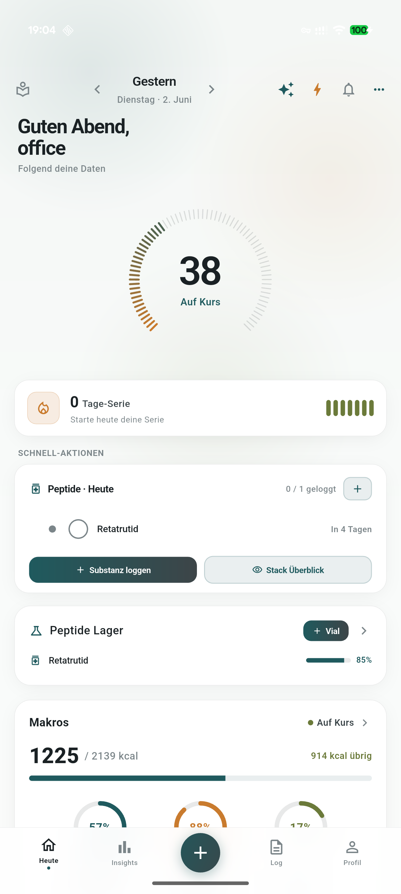 BeBetr Home Dashboard