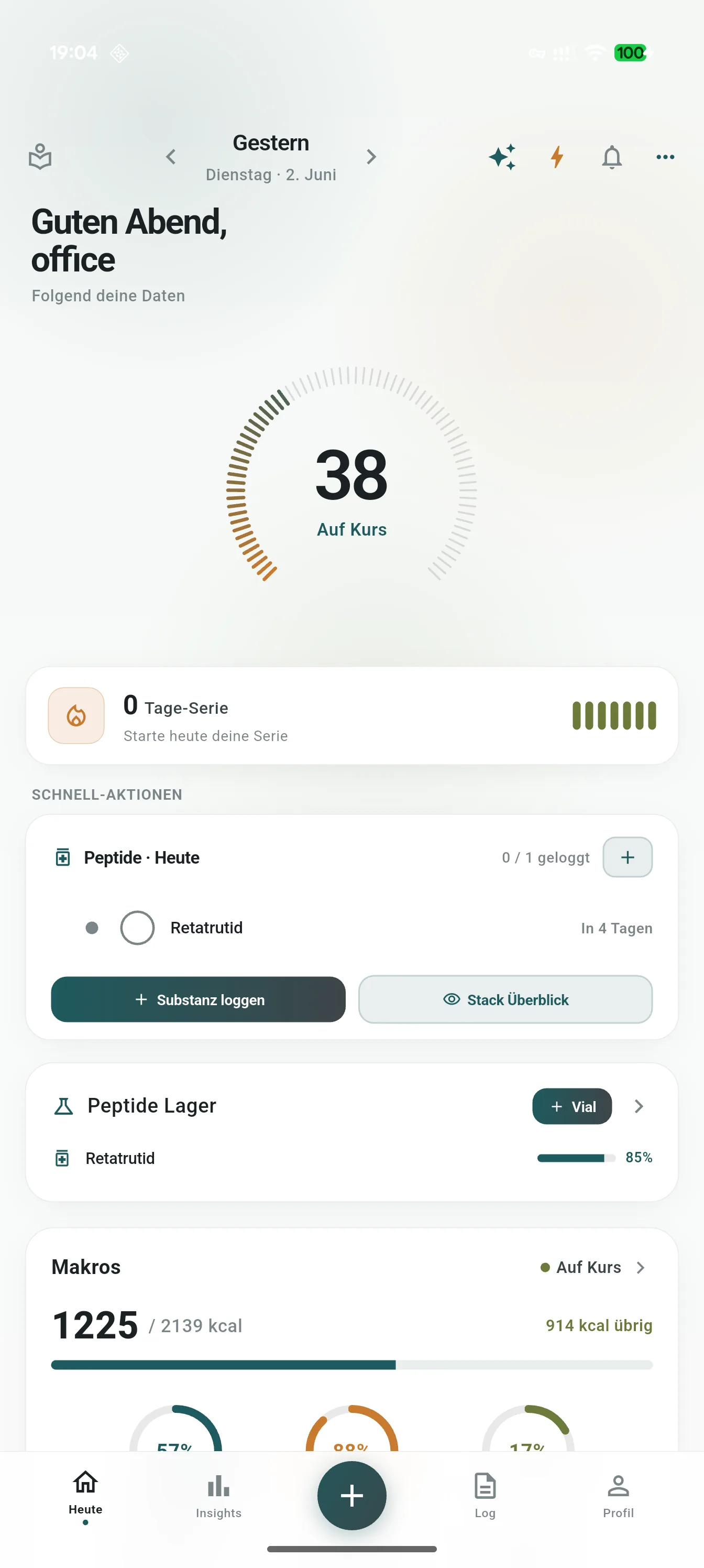 BeBetr Home Dashboard